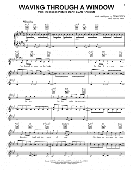 page one of Waving Through A Window (from Dear Evan Hansen) (Piano, Vocal & Guitar Chords (Right-Hand Melody))