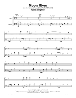 page one of Moon River (Cello Duet)