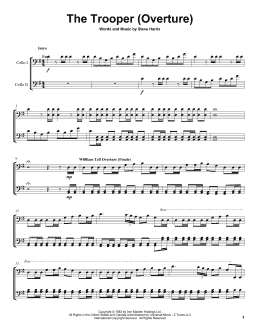 page one of The Trooper (Cello Duet)