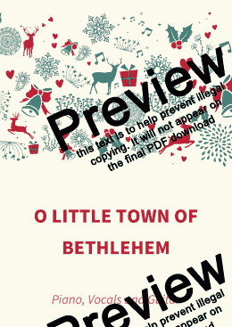 page one of O Little Town Of Bethlehem