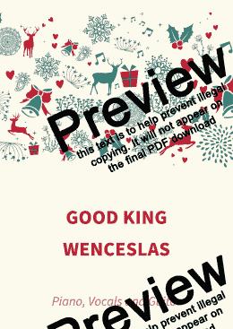 page one of Good King Wenceslas 