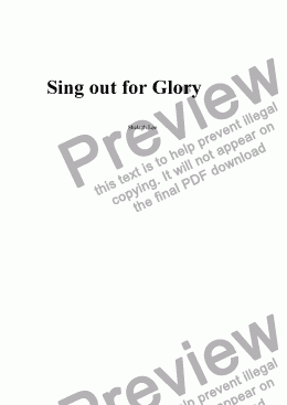 page one of Sing out for Glory