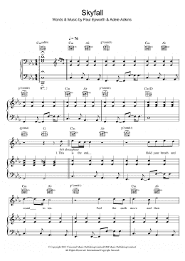 page one of Skyfall (Piano, Vocal & Guitar Chords)