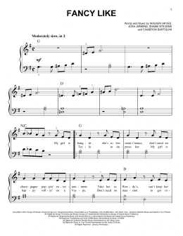 page one of Fancy Like (Easy Piano)