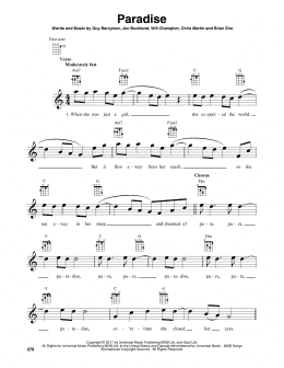 page one of Paradise (Baritone Ukulele)