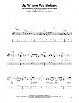 page one of Up Where We Belong (Easy Ukulele Tab)