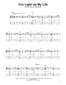 page one of You Light Up My Life (Easy Ukulele Tab)