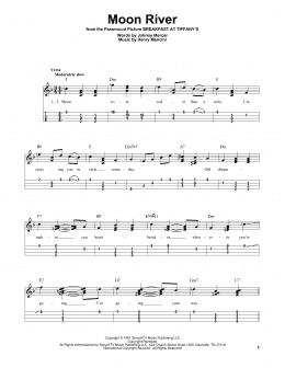 page one of Moon River (Easy Ukulele Tab)