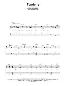 page one of Tenderly (Easy Ukulele Tab)