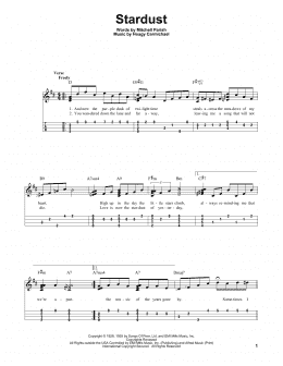 page one of Stardust (Easy Ukulele Tab)