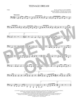 page one of Teenage Dream (Tuba Solo)