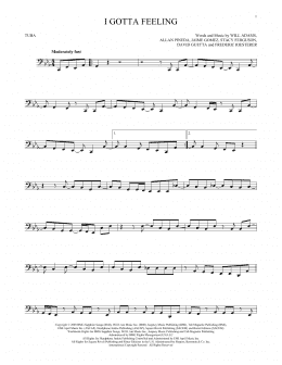 page one of I Gotta Feeling (Tuba Solo)