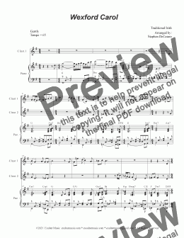 page one of Wexford Carol (Duet for C-Instruments)