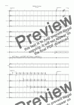 page one of Birthday Overture for Orchestra