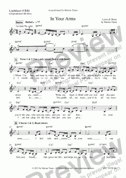 page one of In Your Arms (VRB/Gesang/Leadsheet)