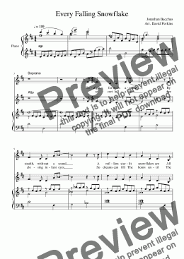 page one of Every Falling Snowflake (for choir)