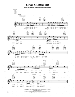 page one of Give A Little Bit (Baritone Ukulele)