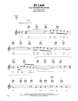 page one of At Last (Baritone Ukulele)