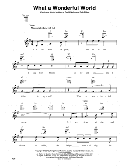 page one of What A Wonderful World (Baritone Ukulele)