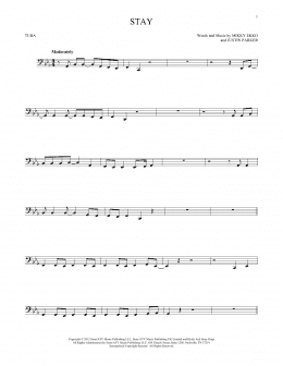 page one of Stay (Tuba Solo)