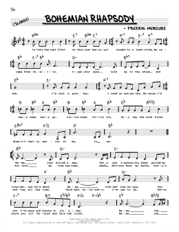 page one of Bohemian Rhapsody (Real Book – Melody, Lyrics & Chords)