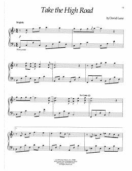 page one of Take The High Road (Piano Solo)