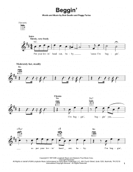 page one of Beggin' (Ukulele)