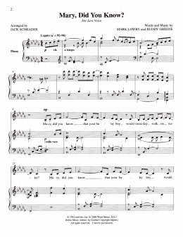 page one of Mary, Did You Know? (Piano & Vocal)