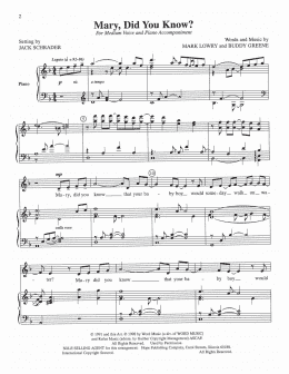 page one of Mary, Did You Know? (Piano & Vocal)