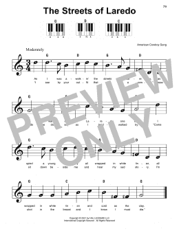 page one of The Streets Of Laredo (Super Easy Piano)