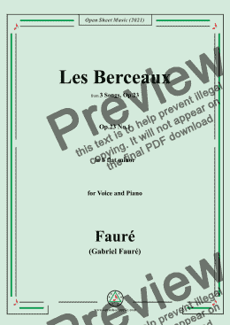 page one of Fauré-Les Berceaux,Op.23 No.1,from '3 Songs,Op.23',in b flat minor,for Voice and Piano