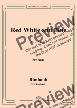 page one of Rimbault-Red White and Blue,in C Major,for Piano