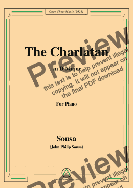 page one of Sousa-The Charlatan,in D Major,for Piano