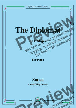 page one of Sousa-The Diplomat,for Piano