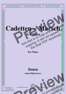 page one of Sousa-Cadetten-Marsch,in F Major,for Piano