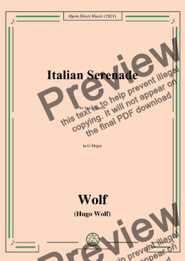 page one of Wolf-Italian Serenade,in G Major,IHW 14,for String Quartet