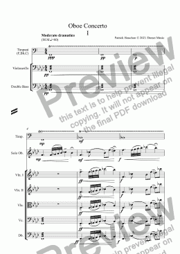 page one of Oboe Concerto !st Movement