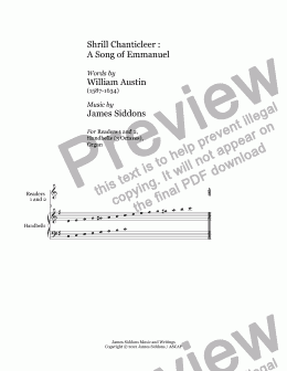 page one of Shrill Chanticleer A Song of Emmanuel - Full Score