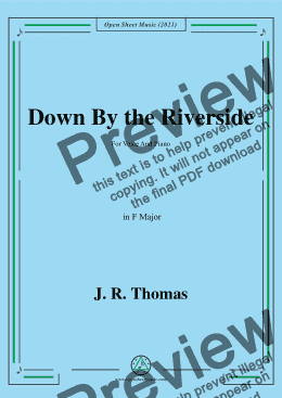 page one of J. R. Thomas-Down By the Riverside,in G Major,for Voice and Piano