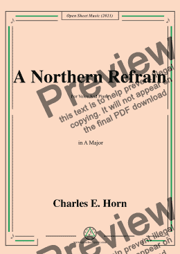 page one of Charles E. Horn-A Northern Refrain,for Voice and Piano