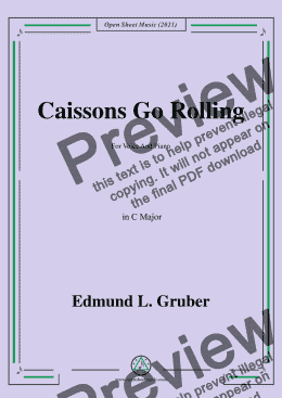 page one of Edmund L. Gruber-Caissons Go Rolling,in C Major,for Voice and Piano