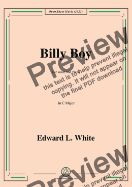 page one of Edward L. White-Billy Boy,in C Major,for Voice and Piano