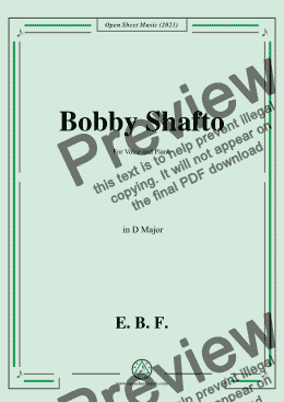 page one of E. B. F.-Bobby Shafto,in D Major,for Voice and Piano