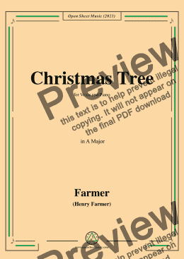 page one of Henry Farmer-Christmas Tree,in A Major,for Voice and Piano