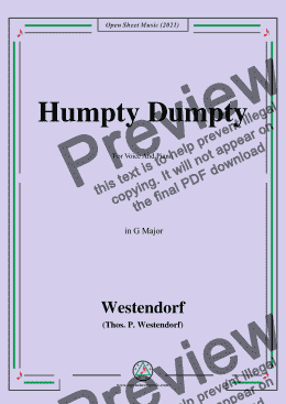 page one of Thos.P.Westendorf-Humpty Dumpty,in C Major,for Voice and Piano