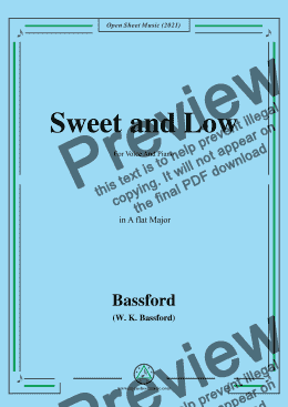 page one of W.K.Bassford-Sweet and Low,in A flat Major,for Voice and Piano