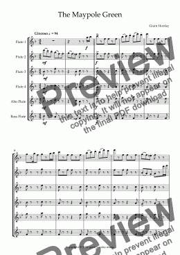 page one of "The Maypole Green" for Flute Choir -Intermediate