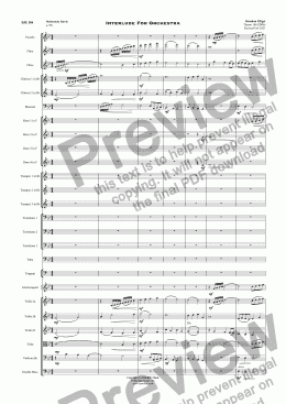 page one of Interlude For Orchestra