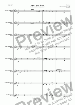 page one of Nautical Airs - Flexible Saxophone Sextet or Choir