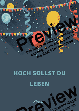 page one of Hoch sollst du leben